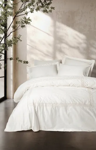 Lenjerie de pat dubla, L'essentiel Maison, Riley, Ecru