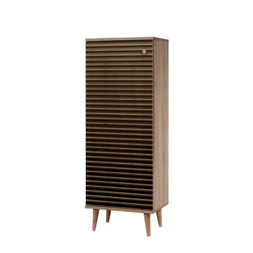 Dulap pentru pantofi Mega Sonoma Oak Stripes, negru