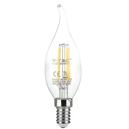 Bec E14 cu filament LED 4W 3000K V-TAC SKU-214302