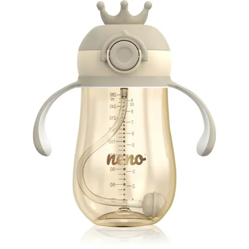 NENO Mio 2 12m+ cană pentru antrenament cu pai Brown 280 ml