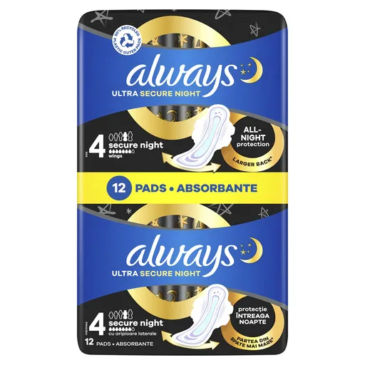 Always Absorbante igienice de noapte Ultra Extra Night Protection 12 bucăți
