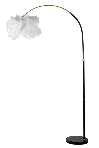 Lampadar Plur, Mauro Ferretti, 1 x E27, 40W, 100x100x150 cm, fier/marmura, alb/negru