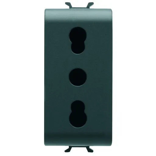 Priza standard italian 1 modul Gewiss Chorus GW12203, negru satin