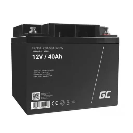 Acumulator plumb acid GreenCell 12V 40AH, terminal M6, AGM22