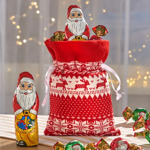 Geantă tricotată de Crăciun cu dulciuri