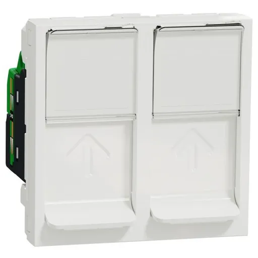 Priza dubla RJ45, CAT6 STP, 2M Schneider Noua Unica NU342618, alb