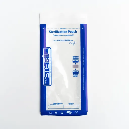 Pungi sterilizare pupinel/autoclav hartie+plastic Pro Steril 100x200mm set 100 buc.