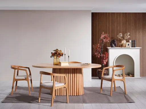 Set masa si 4 scaune, Hanah Home, Atlantis, Natural