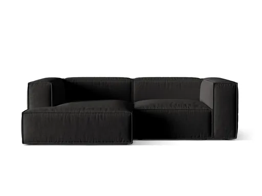 Coltar modular stanga 3 locuri, Nuria-215, Micadoni Home, 252x147x72 cm, tesatura structurata chenille, negru