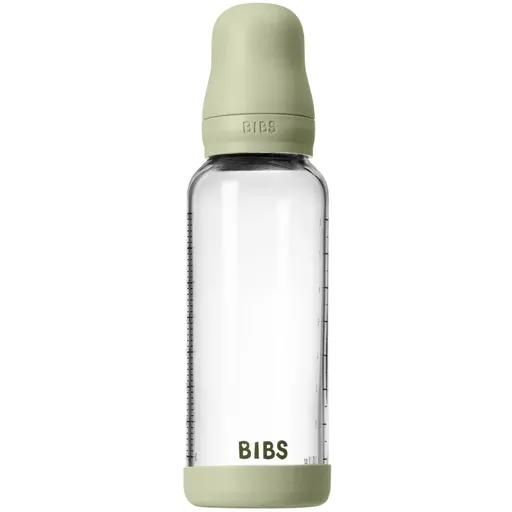 BIBS Baby Glass Bottle Round Latex biberon anticolici Sage 240 ml