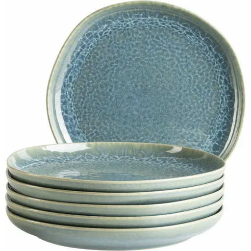 Mäser Set de farfurii de desert Cordelia Atacama Green Textura 22 cm, 6 bucăți, albastru deschis