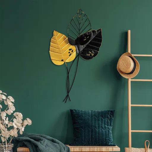 Decoratiune de perete, Fall 2, Dimensiune: 45 x 85 cm, Galben/Negru