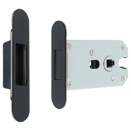 Încuietoare cu zăvor pentru feronerie fără rozete Richter EN.305.M.KL.60.22.CE, negru