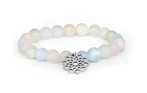 Agato Brățară cu mărgele din morganit MINK96 / 17