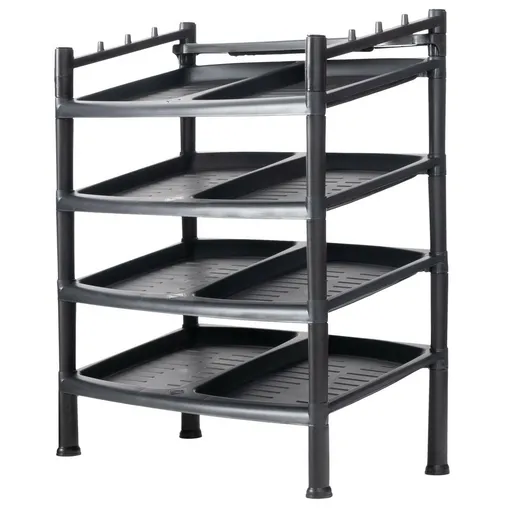 Raft pentru pantofi 4 etaje Black 52 x 34 x 67 cm, negru