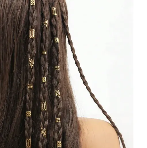 Accesorii Codite Afro Aurii, 40 buc Mixed Braids - 17380662
