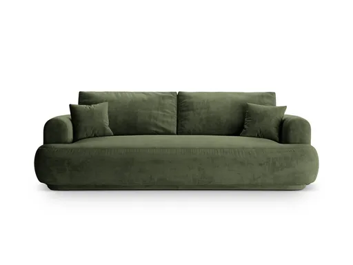 Canapea extensibila 3 locuri, Ella-120, Micadoni Home, 253x108x94 cm, catifea, verde