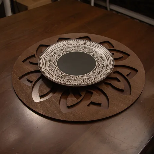 Set de covorașe de masă din lemn, Hermia, 790PYN1159, Dimensiune: 36 x 36 cm (6 bucăți), Wenge