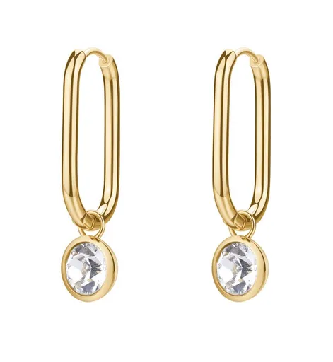 Brosway Cercei ovali placați cu aur 2în1 cu cristal Symphonia BYM194