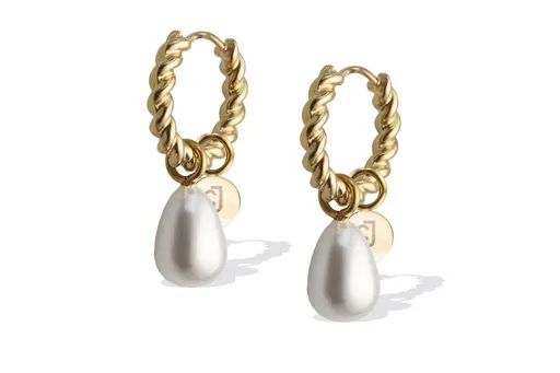 Liu Jo Cercei rotunzi placați cu aur cu perle LJ2850