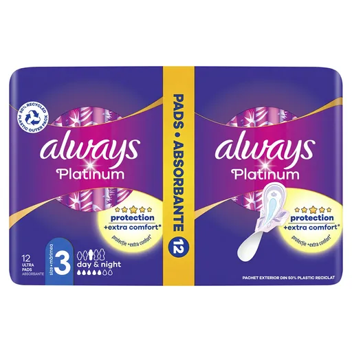 Always Absorbante igienice Ultra Platinum Night Duo 12 bucăți