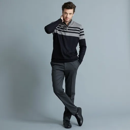 Pantaloni din amestec de lână, talie reglabilă