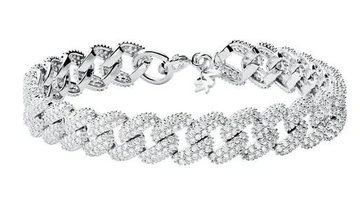 Michael Kors Brățară de lux din argint cu zircon cubic Statement Link MKC1427AN040