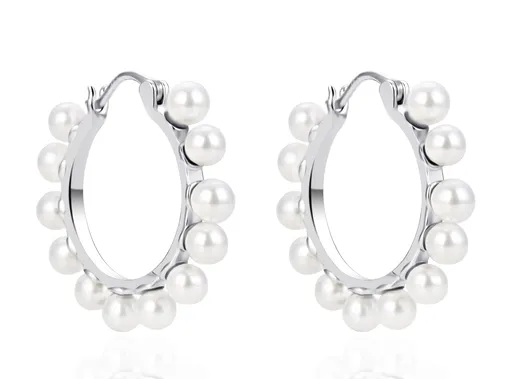 Agato Cercei cercuri din argint cu perle autentice AGT-E047K-P