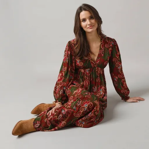 Rochie lungă cu imprimeu