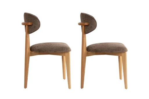 Set de scaune de sufragerie Lionte Brown and LightOak, 2 buc., maro