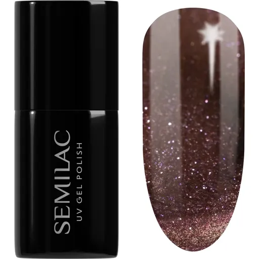 Semilac UV Hybrid Galaxy Flash unghii cu gel folosind UV / lampă cu LED culoare 823 Meta Rose 7 ml