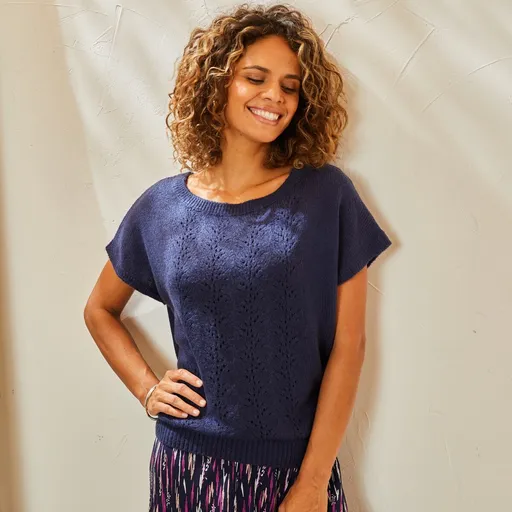 Bluză tricotată cu motive deschise