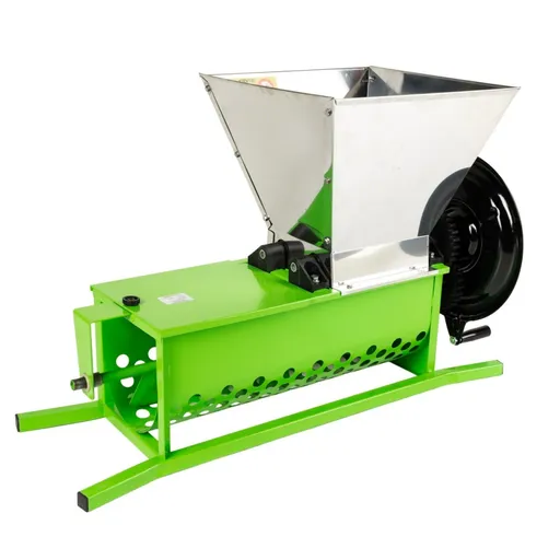 Zdrobitor Struguri cu Desciorchinator Manual, Cuva Inox, 500-600 Kg/h, Micul Fermier