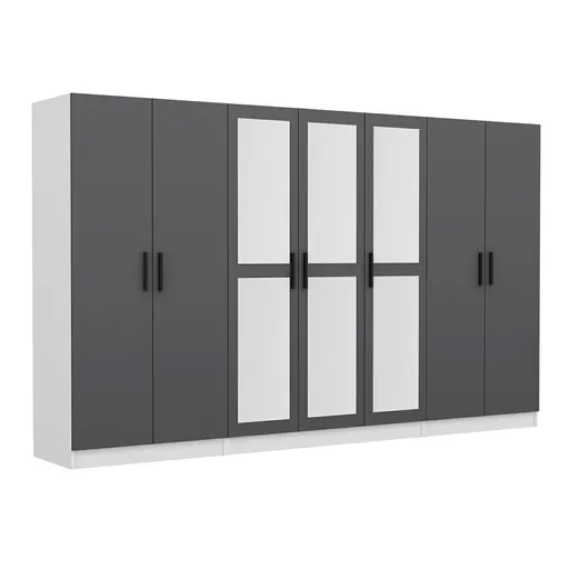 Dulap pentru haine, Hanah Home, Kale, 315x190x52 cm, Antracit