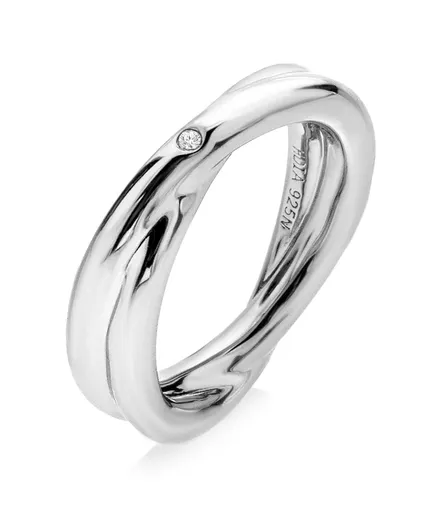 Hot Diamonds Inel minimalist din argint cu diamant autentic Aura DR291 58 mm