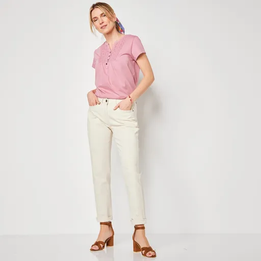 Pantaloni stretch mom twill