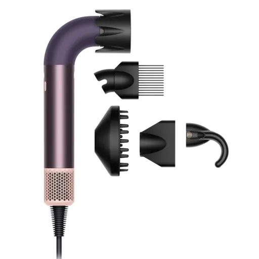 Uscator pentru par Dyson HD17 Supersonic r™ Jasper Plum Straight+Wavy 122781-01, 1700 W, 4 setari inteligente de temperatura, 3 viteze, Ionizare, Recu