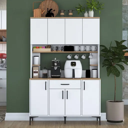 Dulap multifunctional, Hanah Home, JE177, 120x184.2x40 cm, Alb