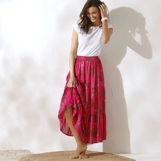 Fustă lungă cu imprimeu floral