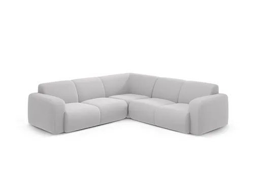 Coltar simetric 5 locuri, Molino-101, Micadoni Home, 252x252x75 cm, tesatura boucle, gri deschis