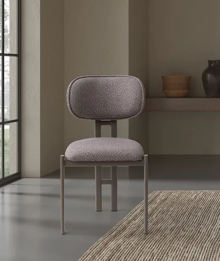 Set scaune 2 piese, Hanah Home, Muriz, Metal, Ashen / Cappuccino