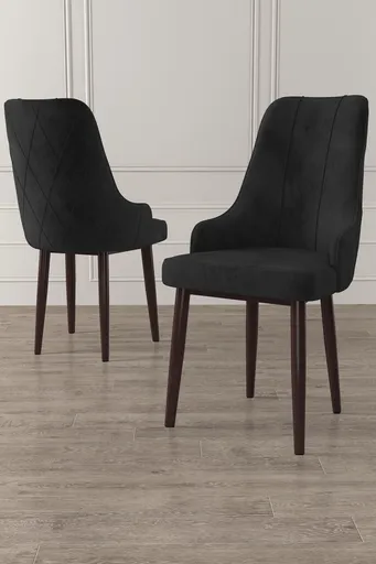 Set scaune 4 piese, Hanah Home, Trex, Negru/Maro