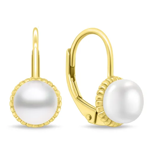 Brilio Silver Cercei placați cu aur cu perle de râu EA1140Y