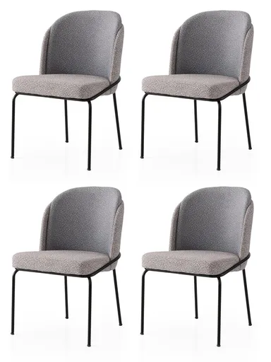 Set scaune 4 piese, Hanah Home, Dore, Aur / Gri