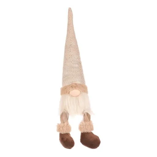 Decorațiuni de Crăciun Spiriduș cu picioareleatârnând, înălțime 40 cm, bej/maro, 40 cm
