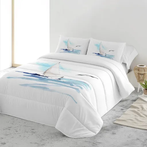 Cuvertură matlasată cu imprimeu marin