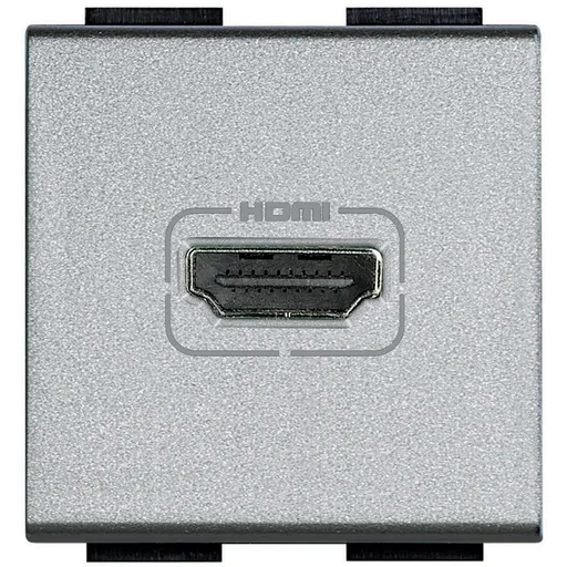 Priza HDMI 2 module Bticino Living Light NT4284, argintiu