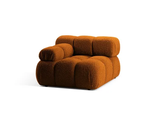 Modul stanga pentru canapea, 1 loc, Bellis-213, Micadoni Home, 94x94x70 cm, tesatura boucle, caramiziu