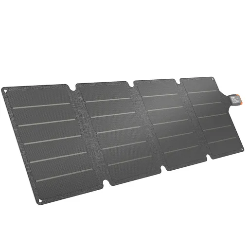HOMCOM Încărcător Solar 36W Pliabil cu Conector Type-C, Impermeabil IP67 din ETFE, Gri | Aosom Romania