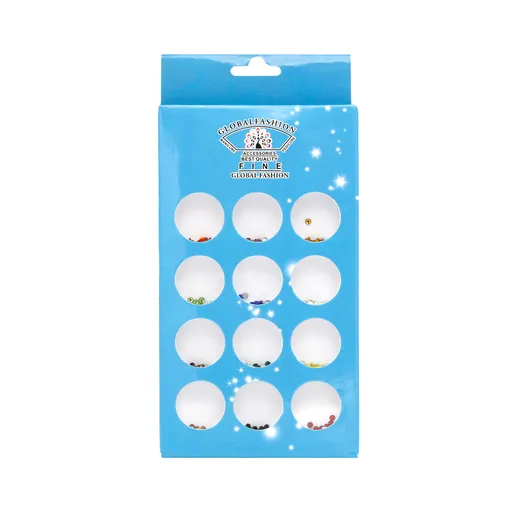 Set 12 Decoratiuni Unghii, Global Fashion, Cristale Cercuri, Multicolor